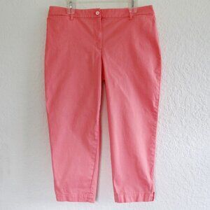 TALBOTS Women's Perfect Crop Pant Size 12P Pink Cotton Blend